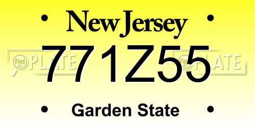 771Z55 New Jersey License Plate