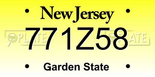 771Z58 New Jersey License Plate
