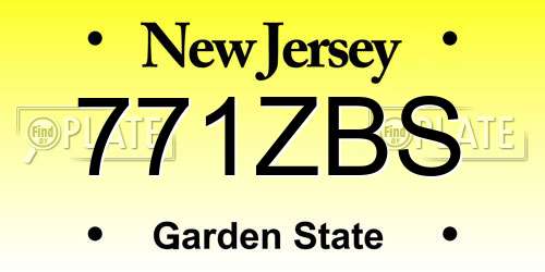 771ZBS New Jersey License Plate