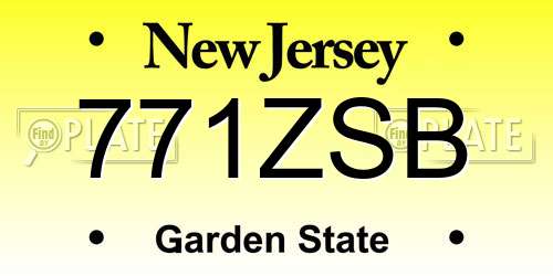 771ZSB New Jersey License Plate