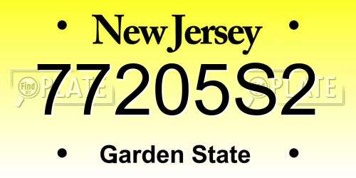 77205S2 New Jersey License Plate