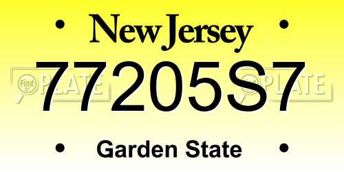 77205S7 New Jersey License Plate