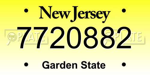 7720882 New Jersey License Plate
