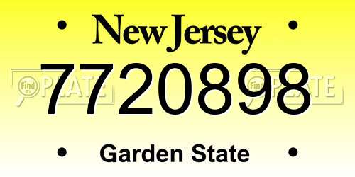 7720898 New Jersey License Plate