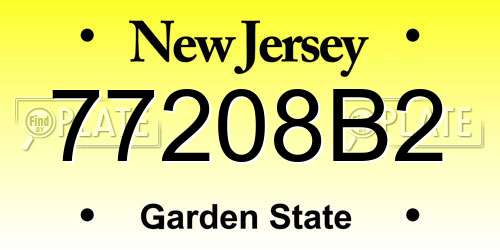 77208B2 New Jersey License Plate