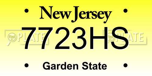 7723HS New Jersey License Plate