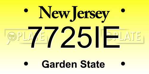 7725IE New Jersey License Plate