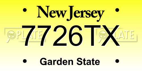 7726TX New Jersey License Plate