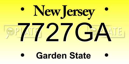 7727GA New Jersey License Plate