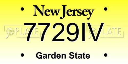 7729IV New Jersey License Plate