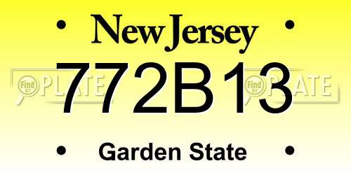 772B13 New Jersey License Plate