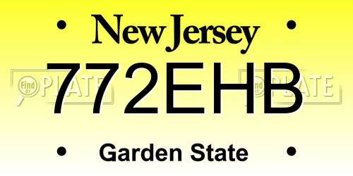 772EHB New Jersey License Plate