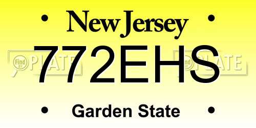 772EHS New Jersey License Plate
