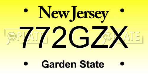 772GZX New Jersey License Plate