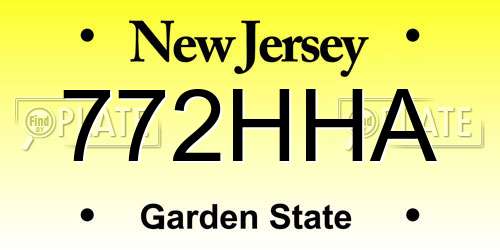 772HHA New Jersey License Plate