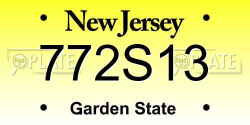 772S13 New Jersey License Plate