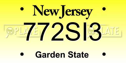 772SI3 New Jersey License Plate