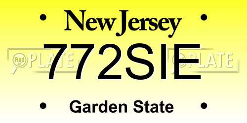 772SIE New Jersey License Plate