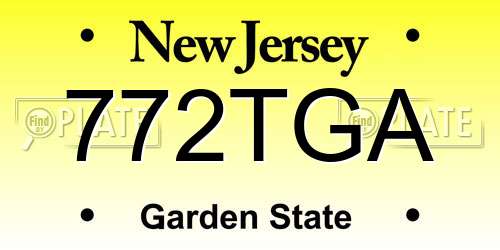 772TGA New Jersey License Plate