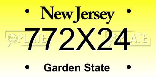 772X24 New Jersey License Plate