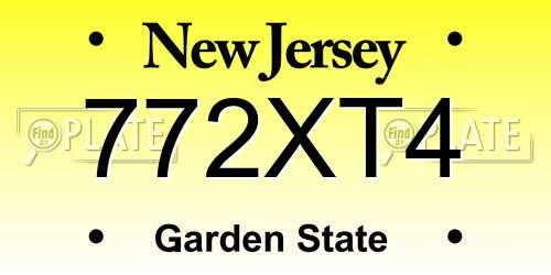 772XT4 New Jersey License Plate