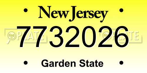7732026 New Jersey License Plate