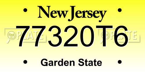 77320T6 New Jersey License Plate