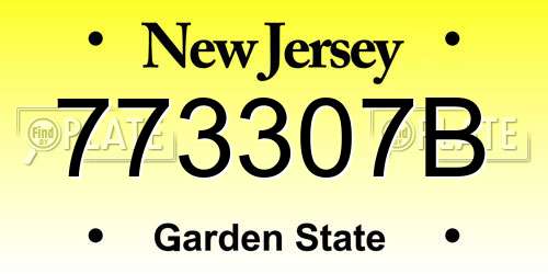 773307B New Jersey License Plate
