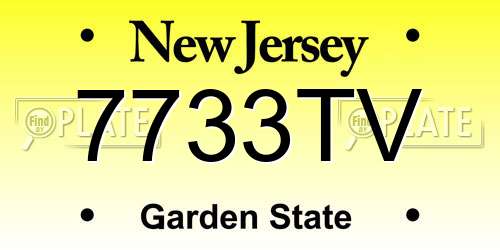 7733TV New Jersey License Plate
