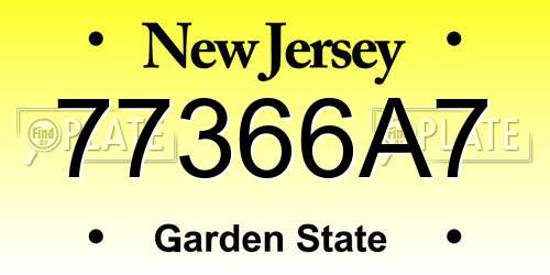 77366A7 New Jersey License Plate