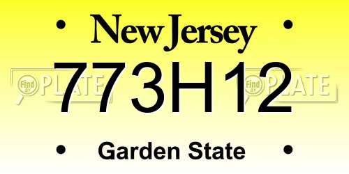 773H12 New Jersey License Plate