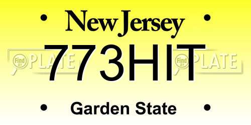 773HIT New Jersey License Plate