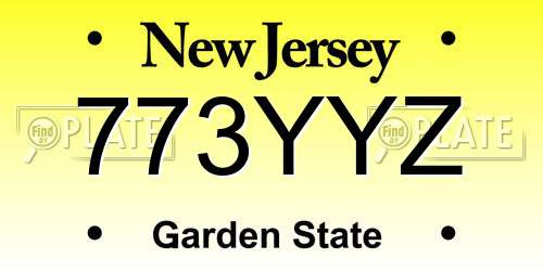 773YYZ New Jersey License Plate