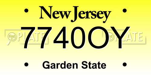 7740OY New Jersey License Plate