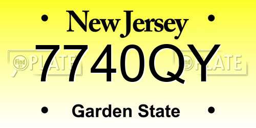 7740QY New Jersey License Plate