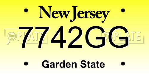 7742GG New Jersey License Plate