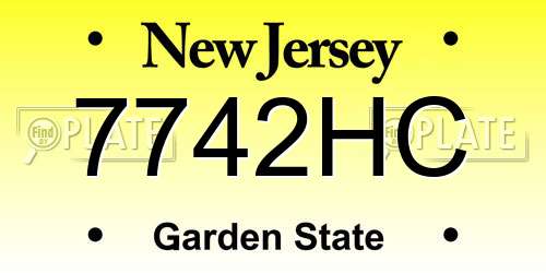 7742HC New Jersey License Plate