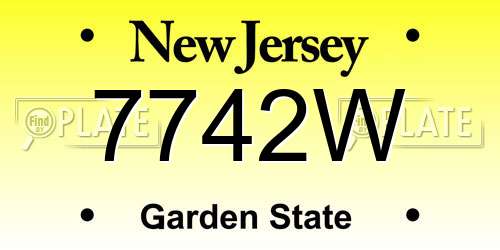 7742W New Jersey License Plate
