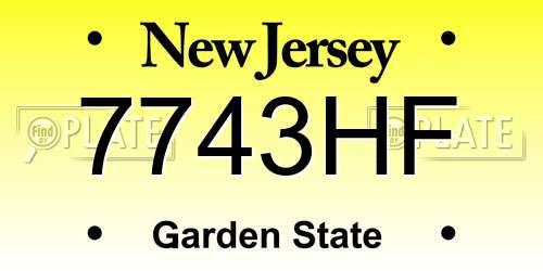 7743HF New Jersey License Plate