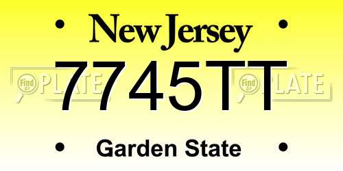 7745TT New Jersey License Plate