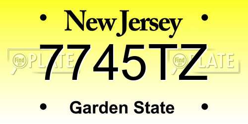 7745TZ New Jersey License Plate
