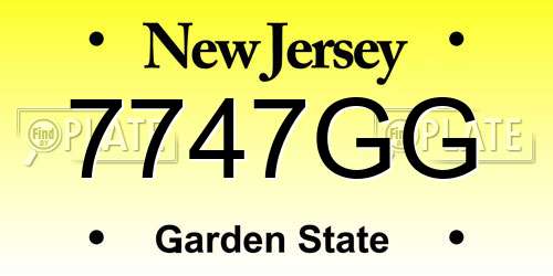 7747GG New Jersey License Plate