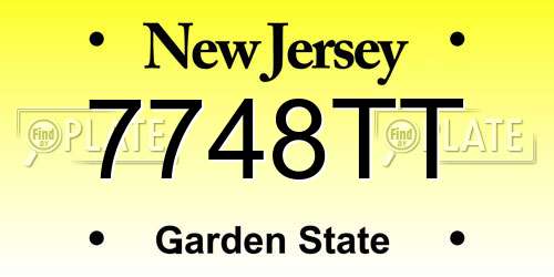 7748TT New Jersey License Plate