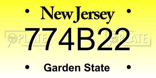 774B22 New Jersey License Plate