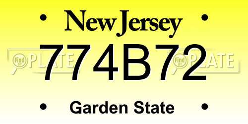 774B72 New Jersey License Plate