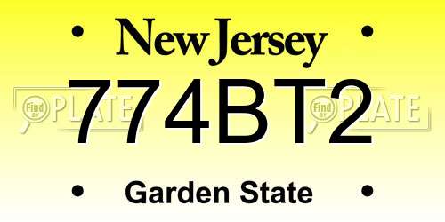 774BT2 New Jersey License Plate