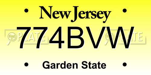 774BVW New Jersey License Plate