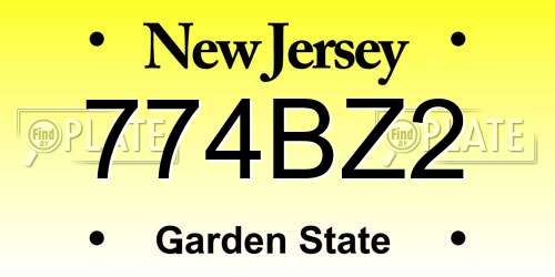 774BZ2 New Jersey License Plate