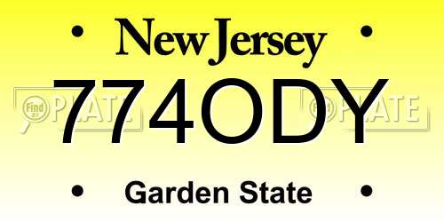 774ODY New Jersey License Plate