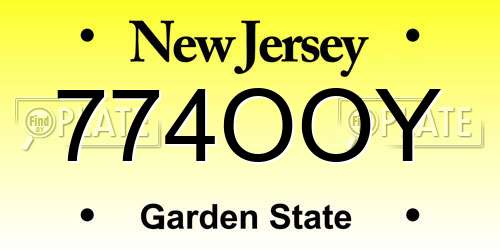 774OOY New Jersey License Plate
